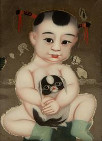 A Chinese Reverse Painting on Glass