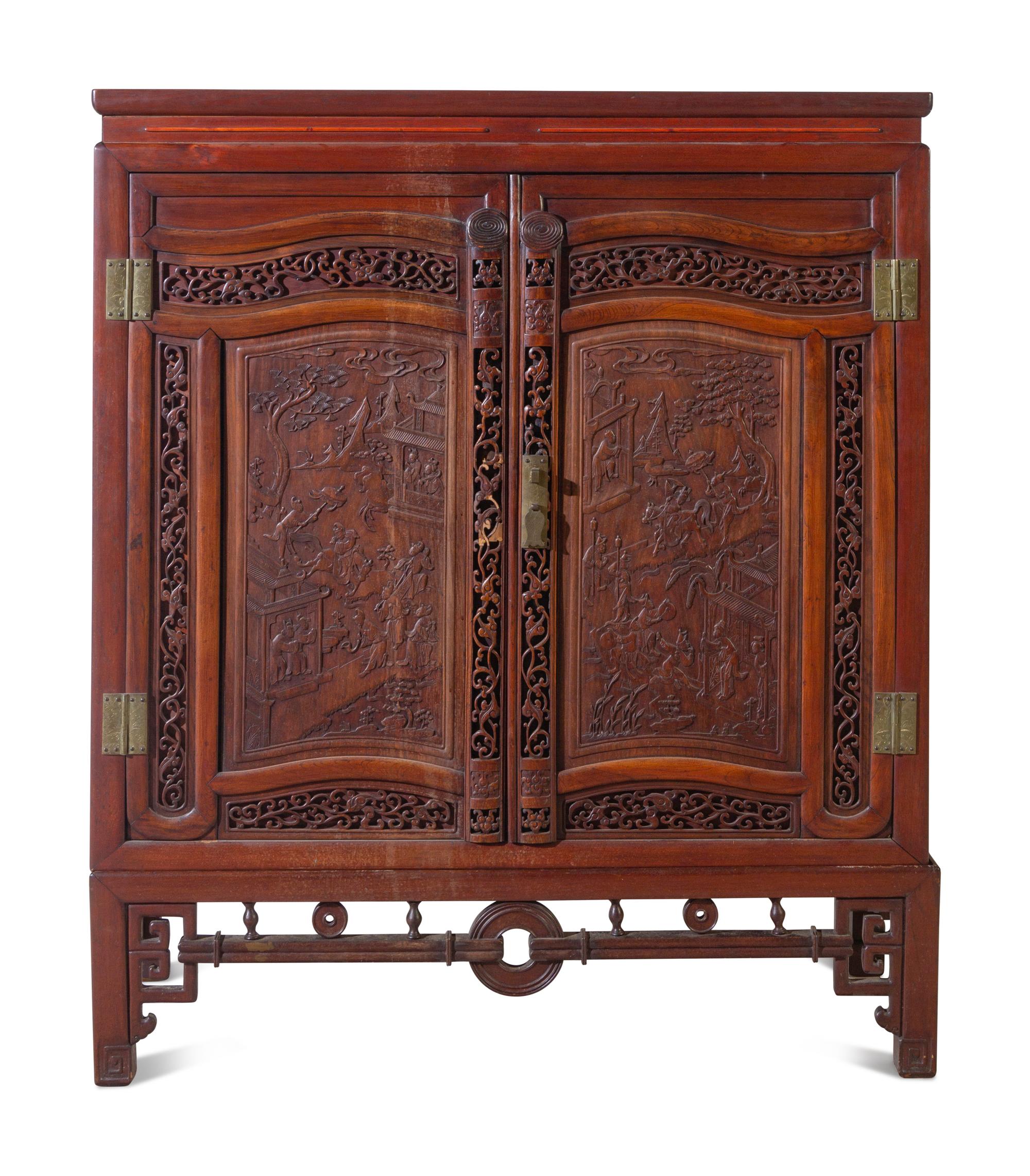A Chinese Export Hardwood Cabinet