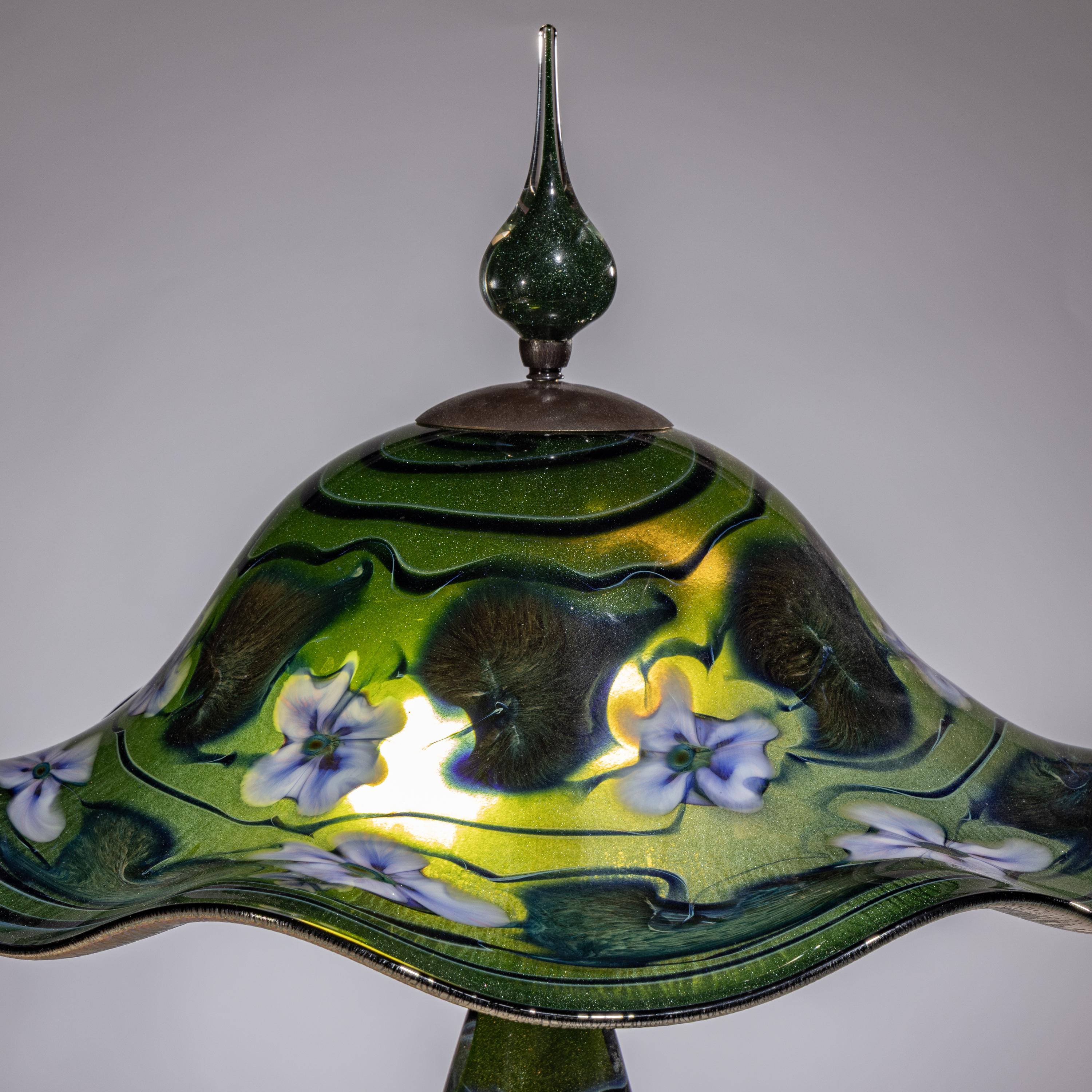 Charles Lotton (American, 1935–2021) — Green Floral Lamp, 2010