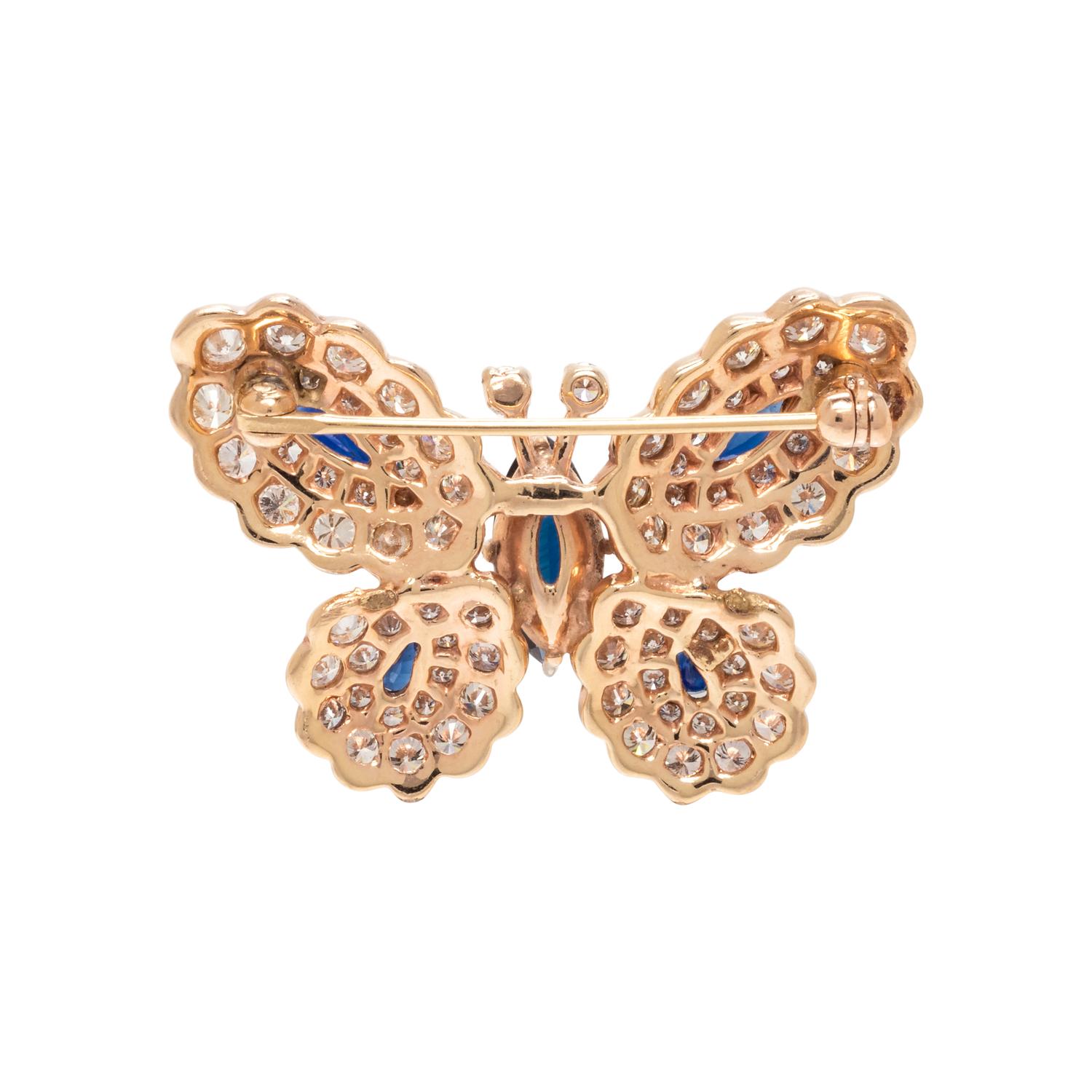 SAPPHIRE AND DIAMOND BUTTERFLY BROOCH