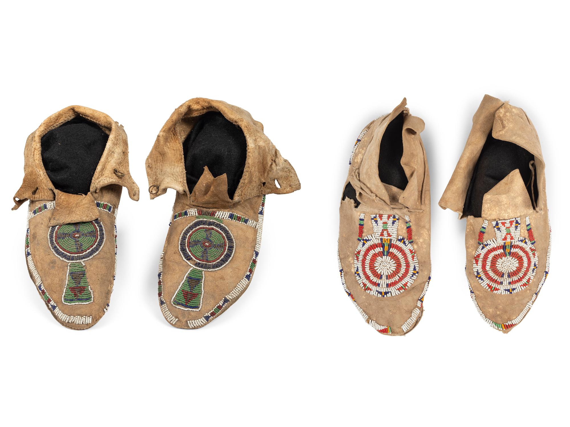 Cheyenne Beaded Hide Moccasins