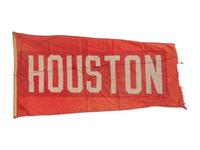 An Houston Flag Once Flown on Wrigley Field Scoreboard Collected by Former Chicago Cubs Wrigley Field Head Scorekeeper,