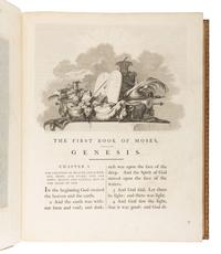 [BIBLE, in English] -- [THE MACKLIN BIBLE]. The Old [and New] Testament, embellished with Engravings, from Pictures and Designs by the Most Eminent English Artists . London: Thomas Bensley for Thomas Macklin, 1800.