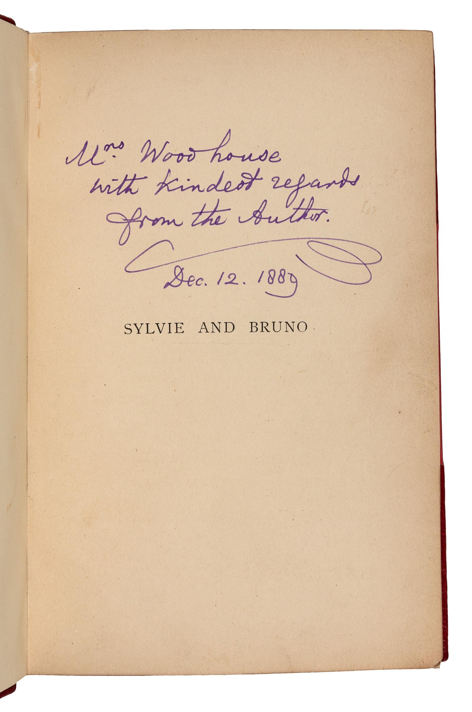 DODGSON, Charles Lutwidge ("Lewis Carroll") (1832-1898). Sylvie and Bruno. - Sylvie and Bruno Concluded. London: Macmillan, 1889, 1893.