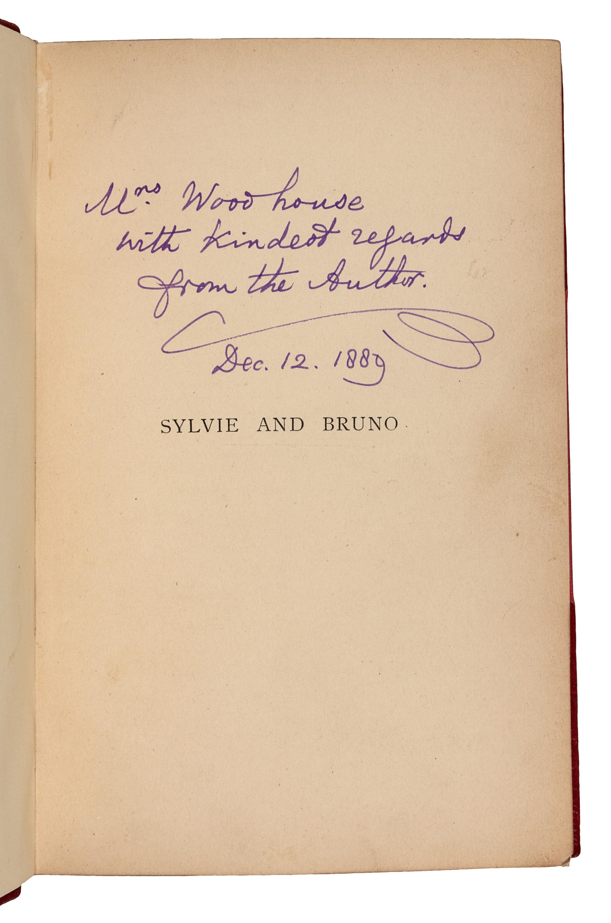 DODGSON, Charles Lutwidge ("Lewis Carroll") (1832-1898). Sylvie and Bruno. - Sylvie and Bruno Concluded. London: Macmillan, 1889, 1893.