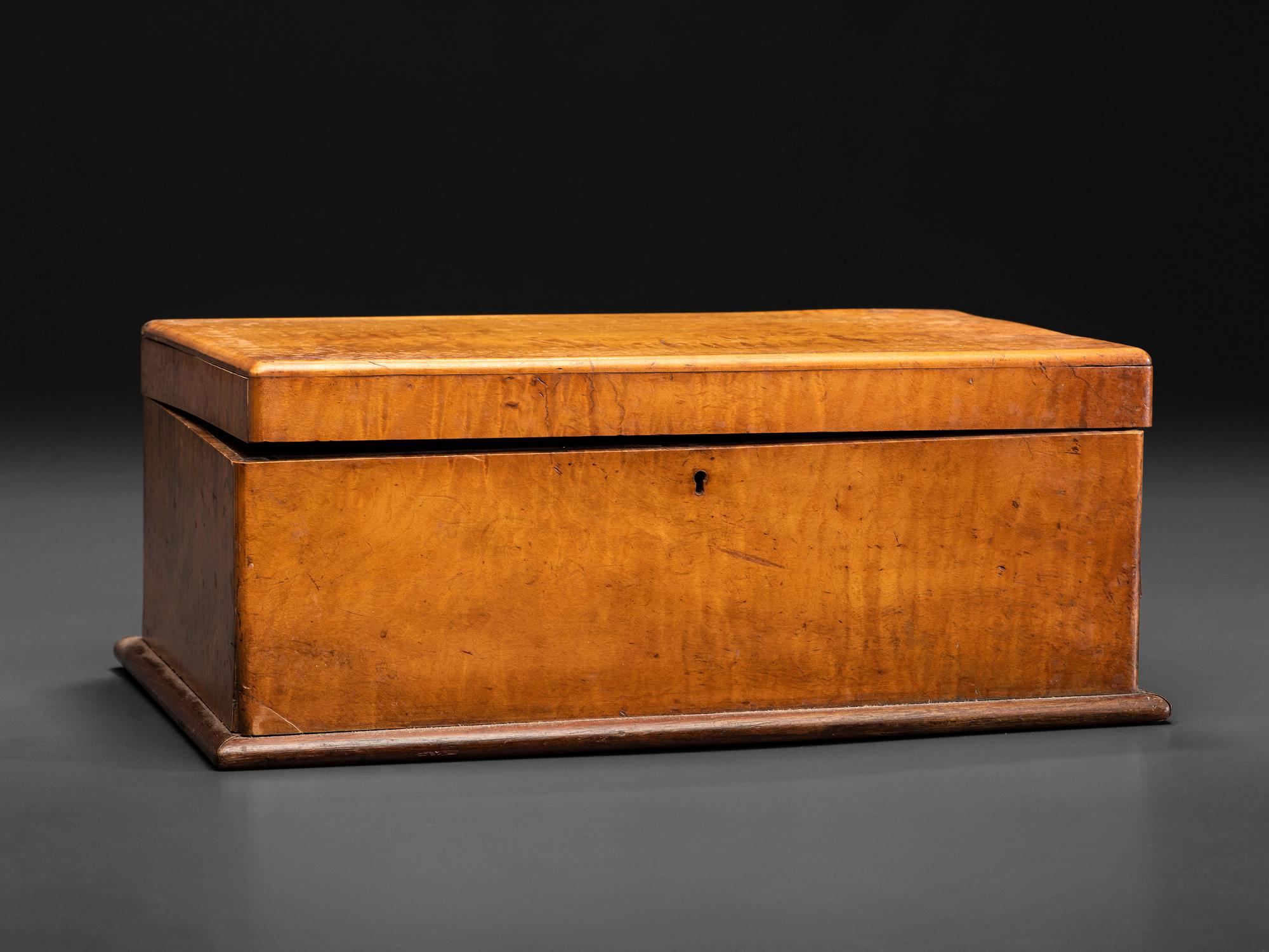 A Victorian Maple Artist's Box with Contents