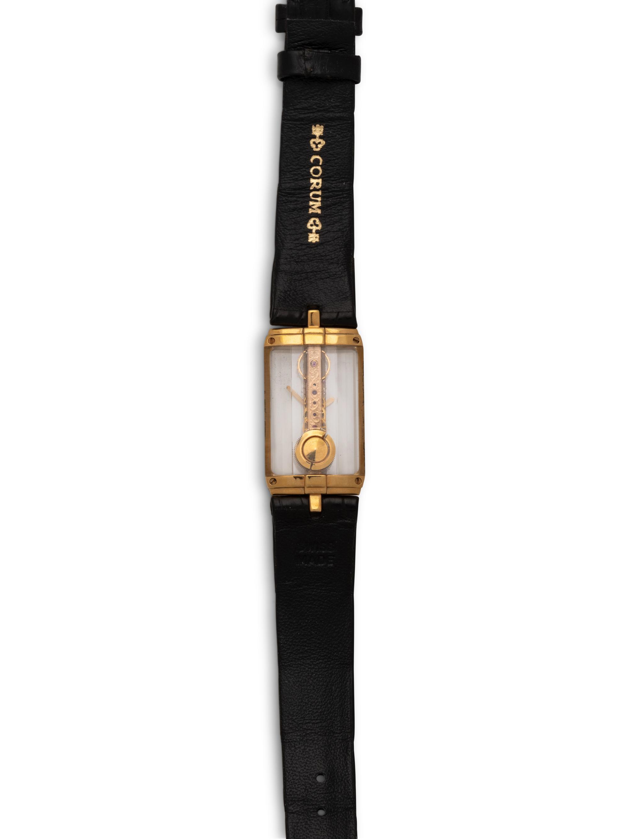 CORUM, 18K YELLOW GOLD 'GOLDEN BRIDGE' WATCH