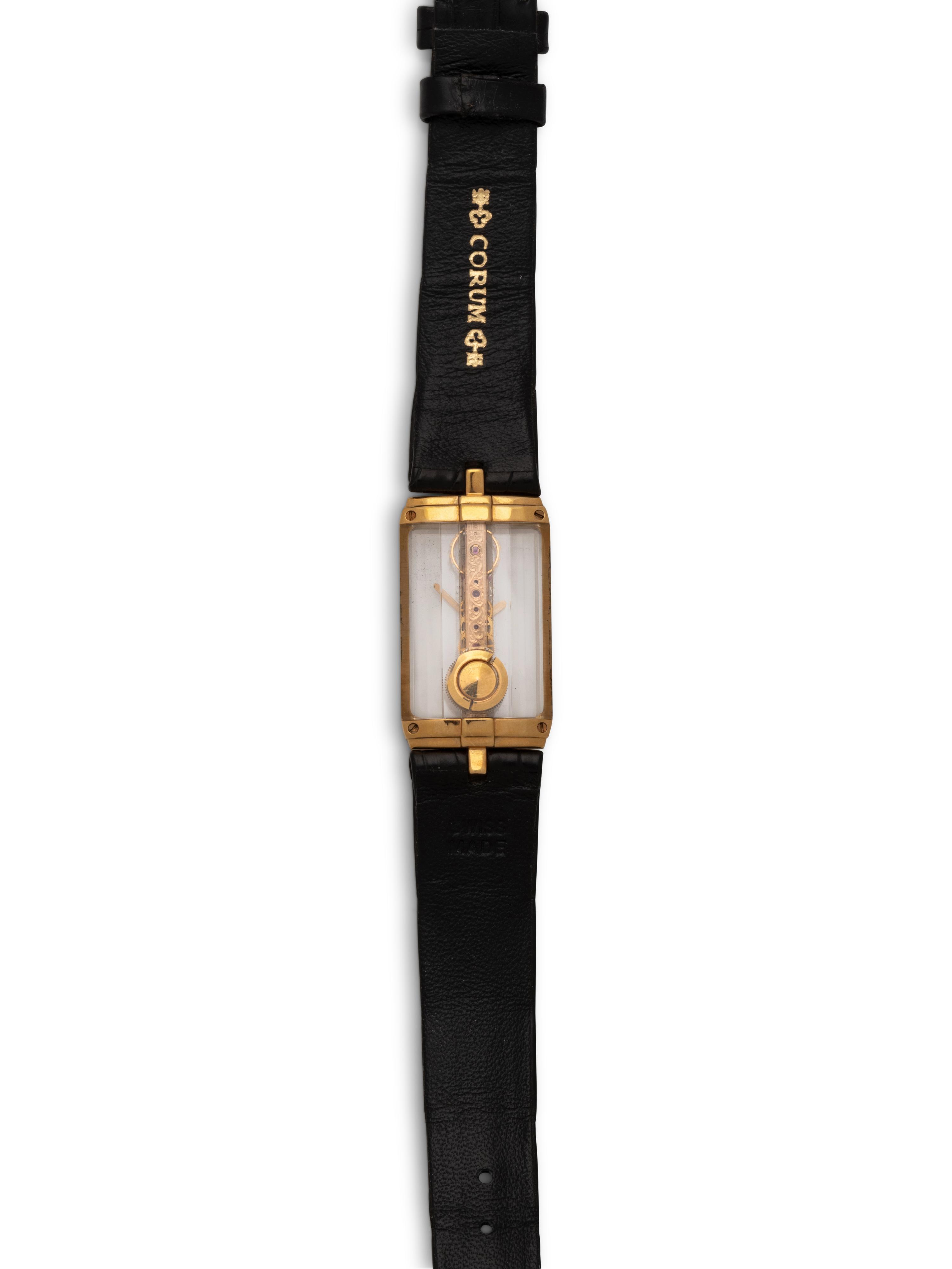 CORUM, 18K YELLOW GOLD 'GOLDEN BRIDGE' WATCH
