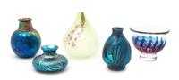 Two American Studio Glass Cabinet Vases, Orient & Flume Height of tallest 4 1/2 inches.