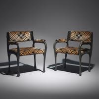 Paul Evans (American, 1931–1987) — Pair of Sculpted Bronze Armchairs, Model PE-105, c. 1970 Paul Evans Studio for Directional