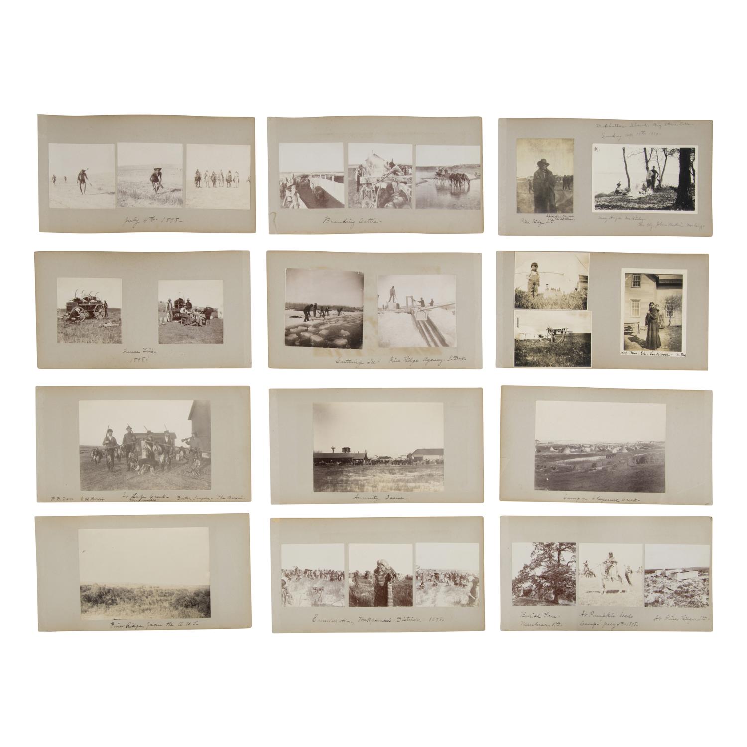 [Western Americana]. A group of 60 photographs documenting Native subjects, ceremonies, and camp scenes in the Dakotas, including Pine Ridge. Ca late 19th-early 20th century.