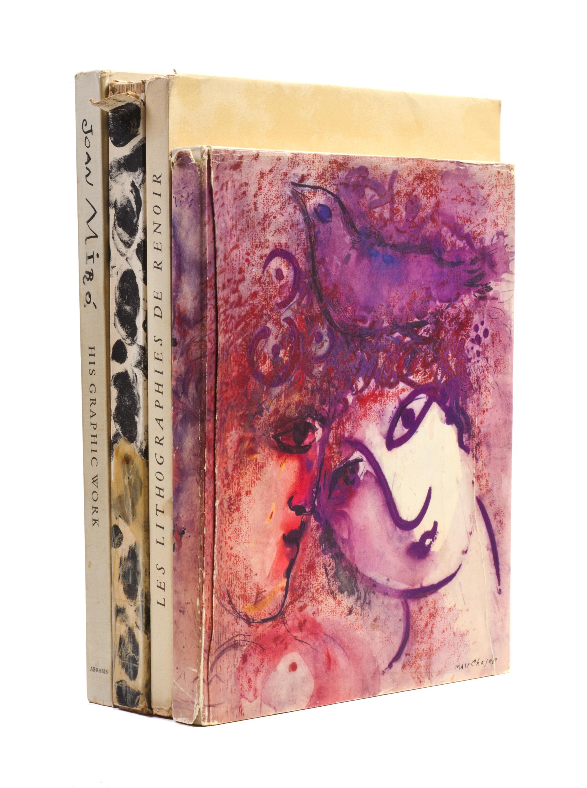 (GRAPHIC ART) Four books pertaining to Chagall, Picasso, Renoir and Miro.
