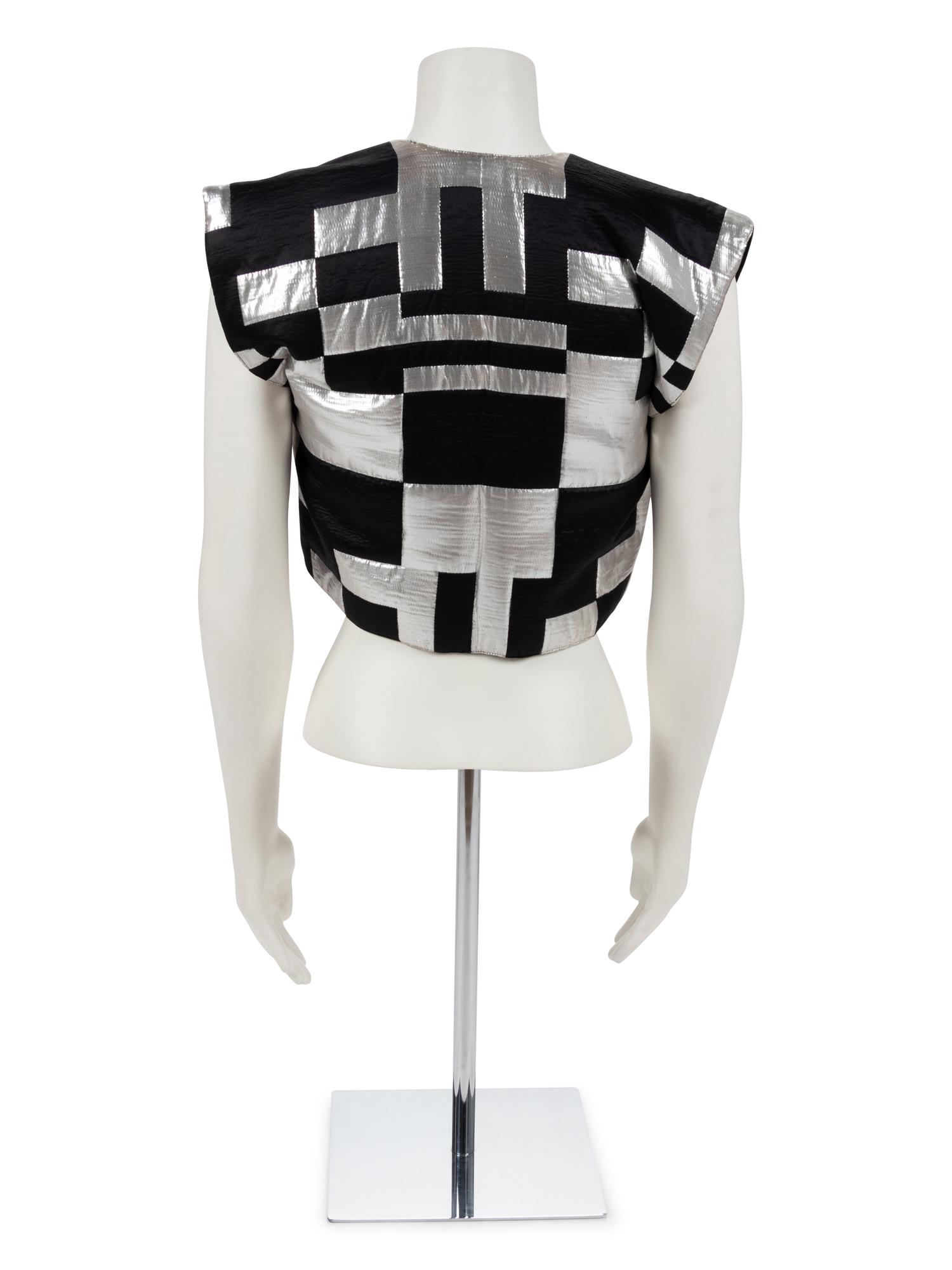 Geoffrey Beene Black, Gold and Silver Vest, Fall 1984