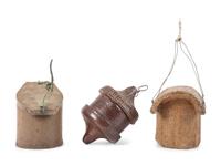 Three Sewer Tile and Stoneware Birdhouses