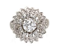 A 14 Karat White Gold and Diamond Ring, 3.70 dwts.