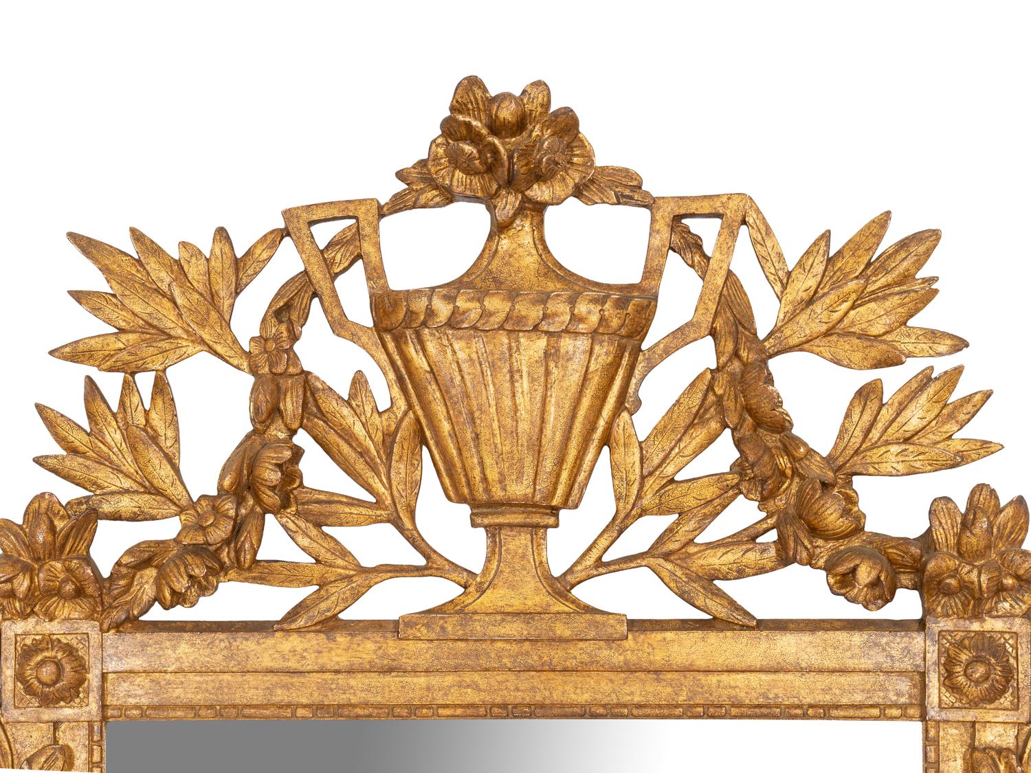A Large Louis XVI Giltwood Pier Mirror