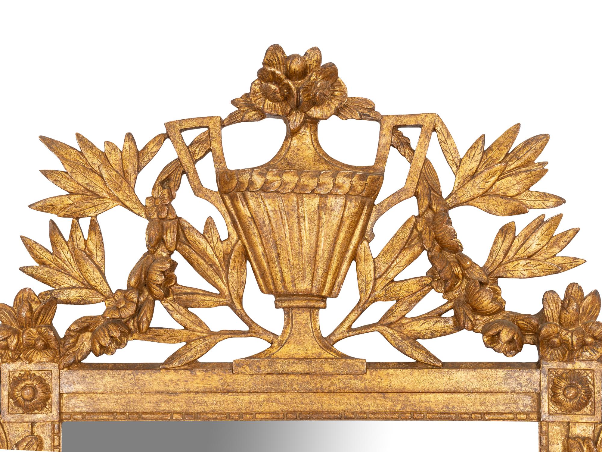 A Large Louis XVI Giltwood Pier Mirror