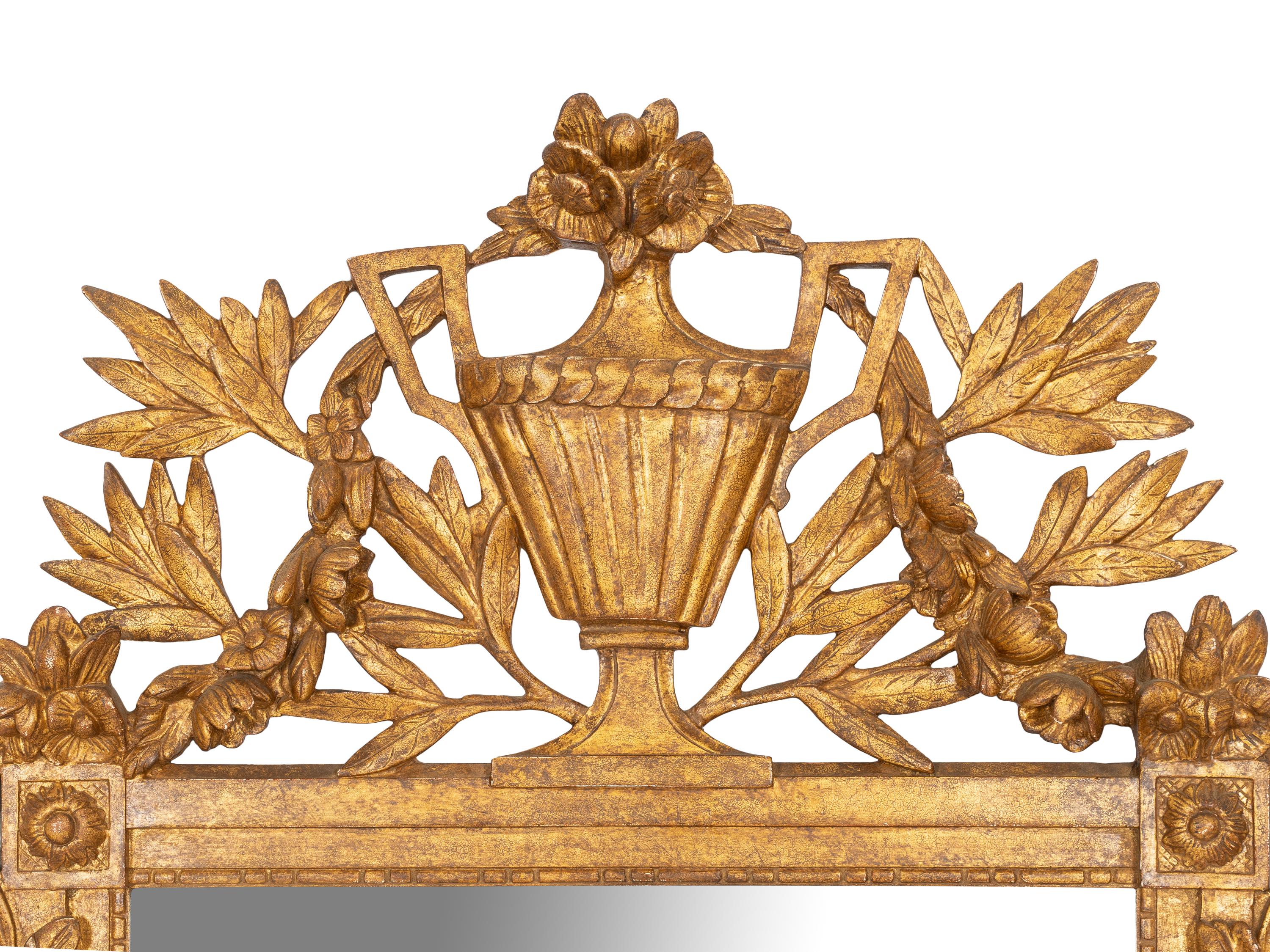 A Large Louis XVI Giltwood Pier Mirror