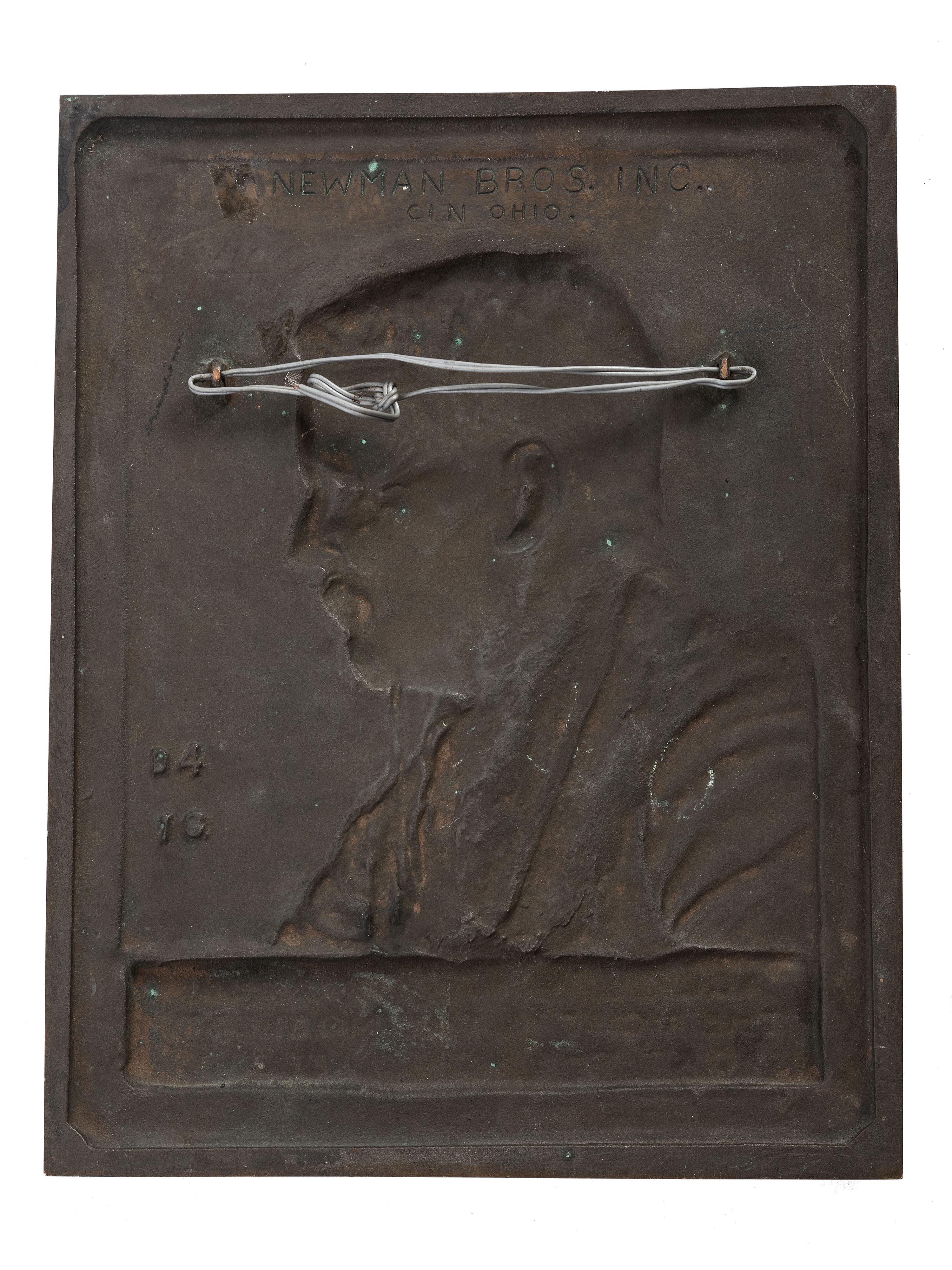 [ROOSELVELT, Theodore (1858-1919)]. FRAZER, James Earl, artist. Cast iron bas relief of Theodore Roosevelt. 1920.