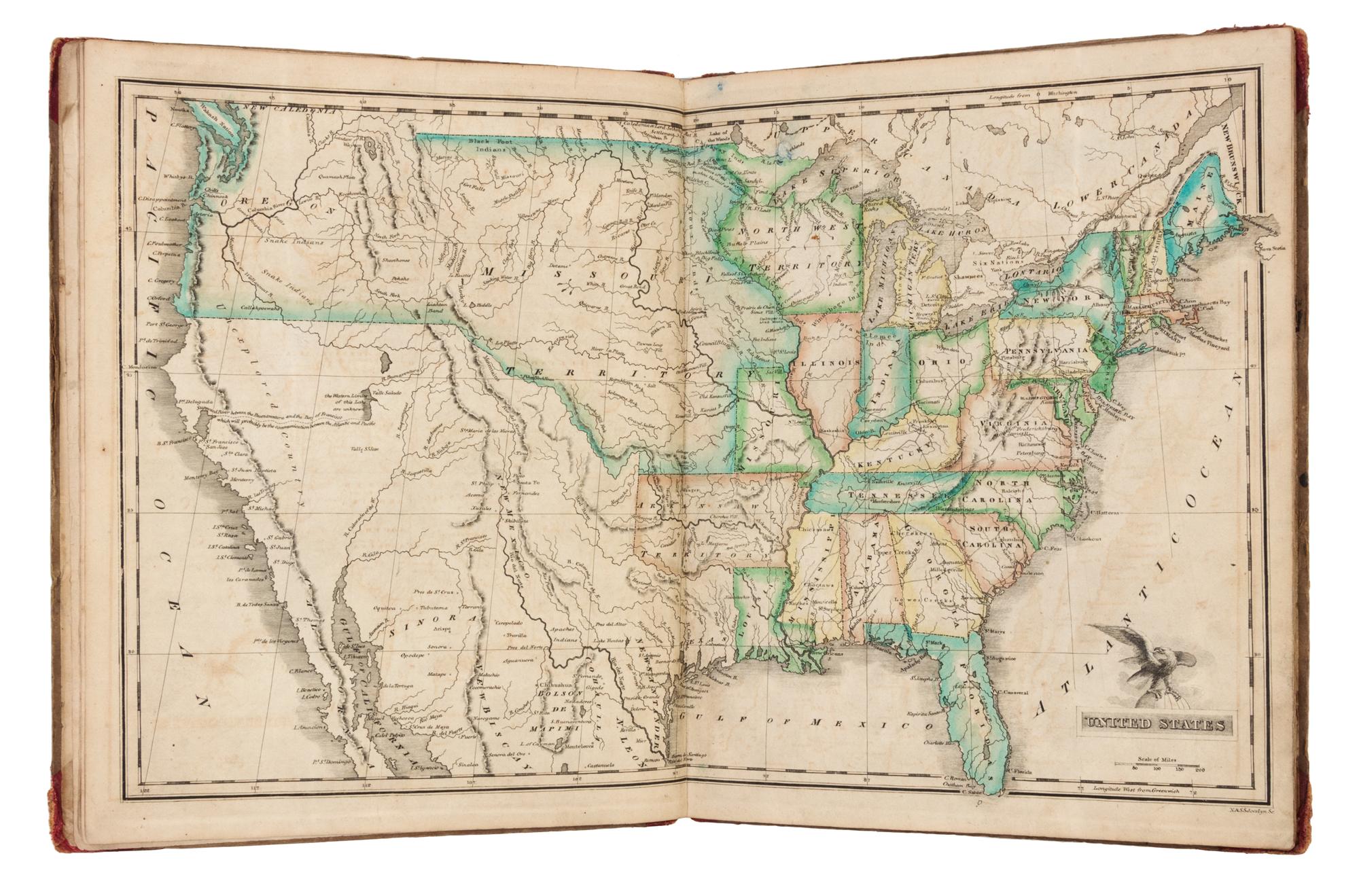 MORSE, Sidney Edwards (1794-1871). Atlas of the United States. New Haven: N. & S. S. Jocelyn, 1823.