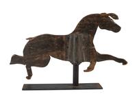 A Carved and Painted Wood Horse-Form Weathervane