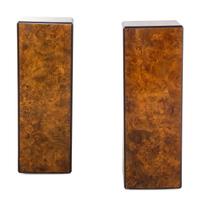A Pair of Modernist Olivewood Pedestals