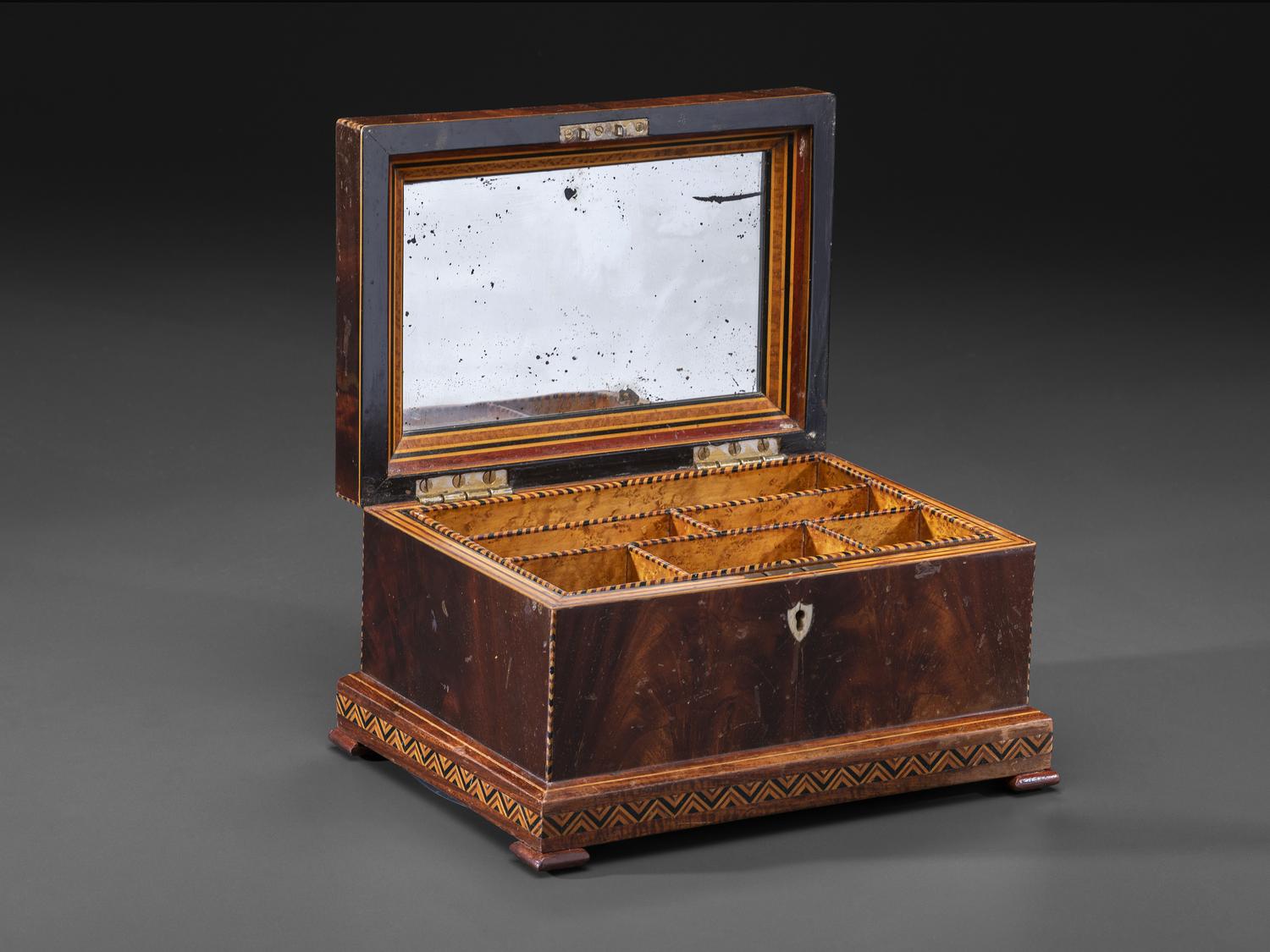 A New York Marquetry Award Sewing or Jewelry Box