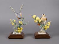A Pair of Royal Worcester Dorothy Doughty Birds, Redstart, Height 12 inches.