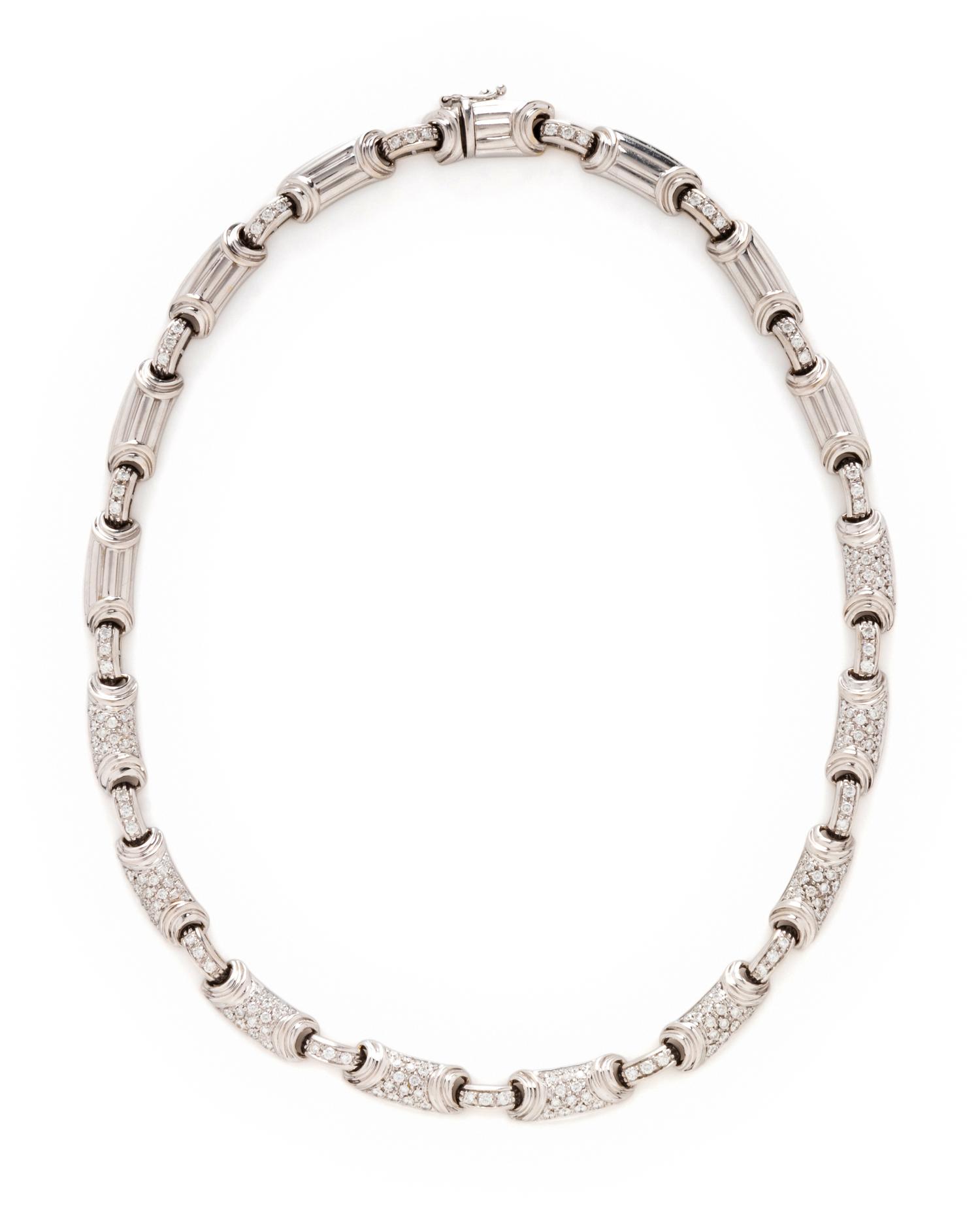 BULGARI, DIAMOND AND WHITE GOLD NECKLACE