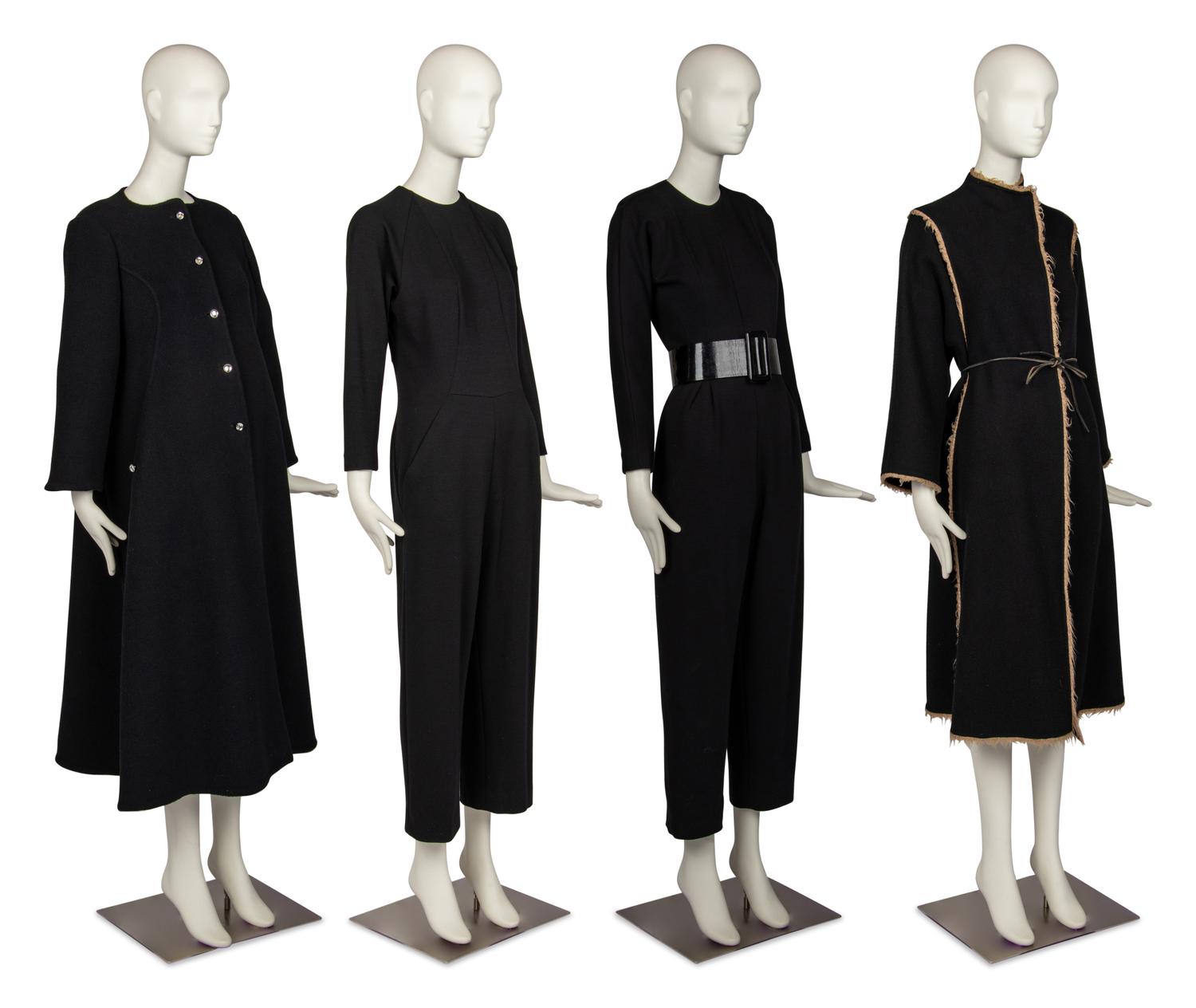 Four Geoffrey Beene Items: Two Coats & Two Jumpsuits, 1980-90s