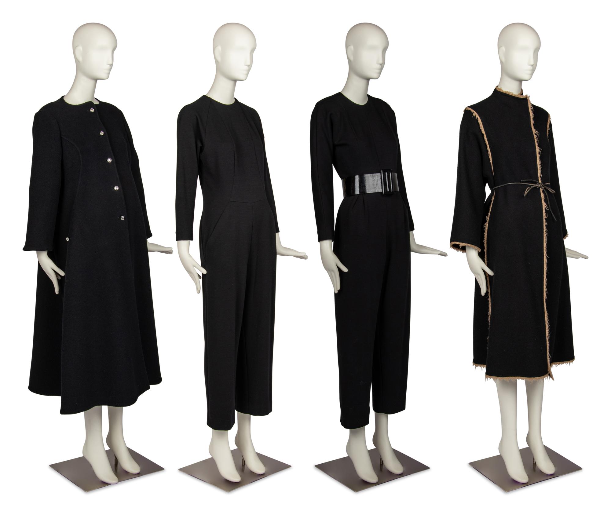 Four Geoffrey Beene Items: Two Coats & Two Jumpsuits, 1980-90s
