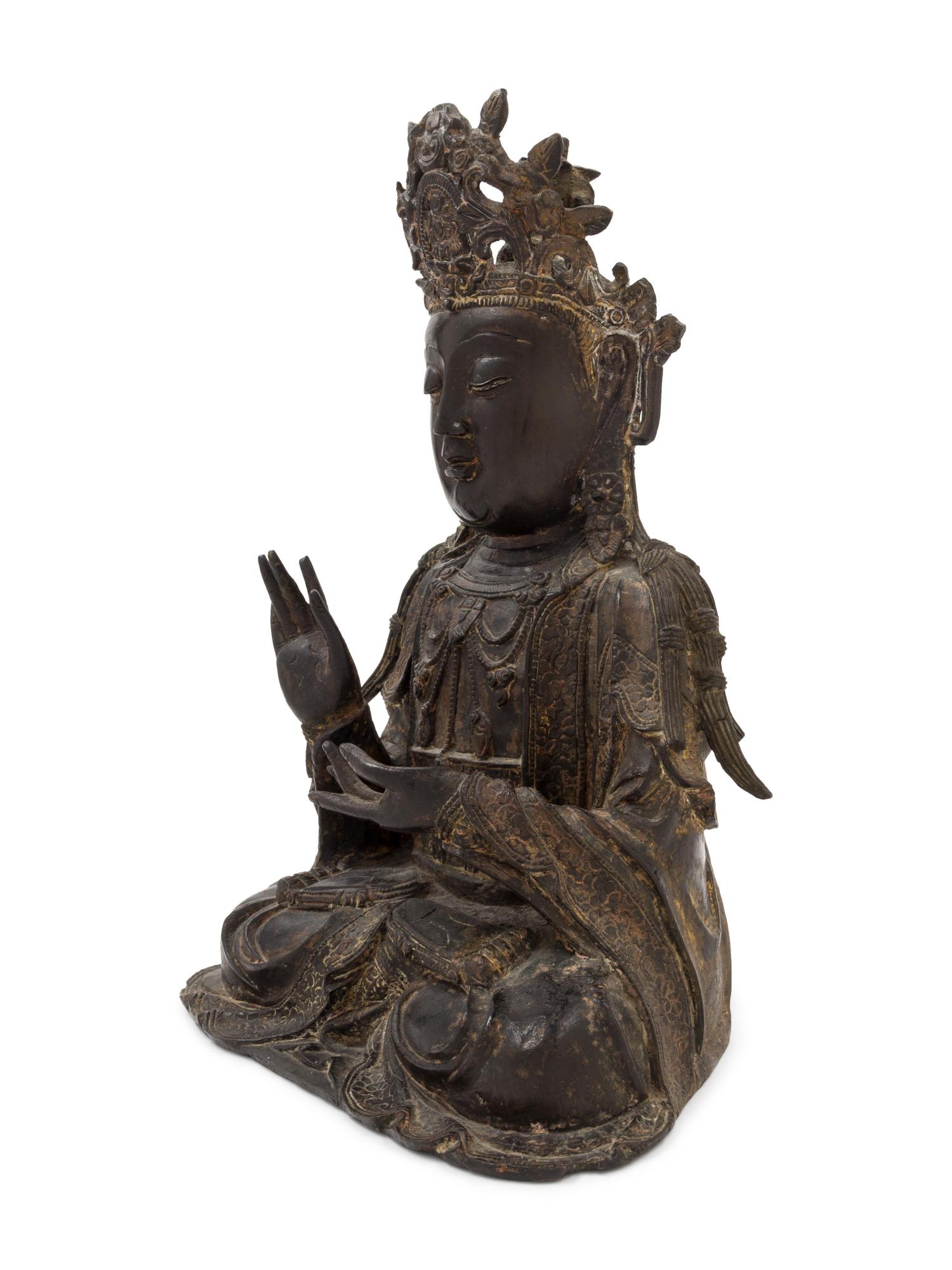 A Bronze Figure of Seated Guanyin