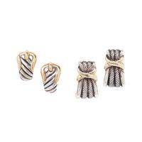 DAVID YURMAN, COLLECTION OF STERLING SILVER AND YELLOW GOLD EARCLIPS