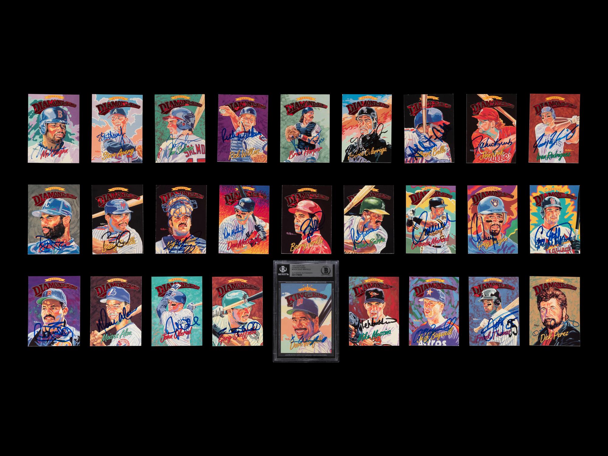 A Group of 27 1994 Donruss Diamond Kings Signed Autograph Baseball Cards,