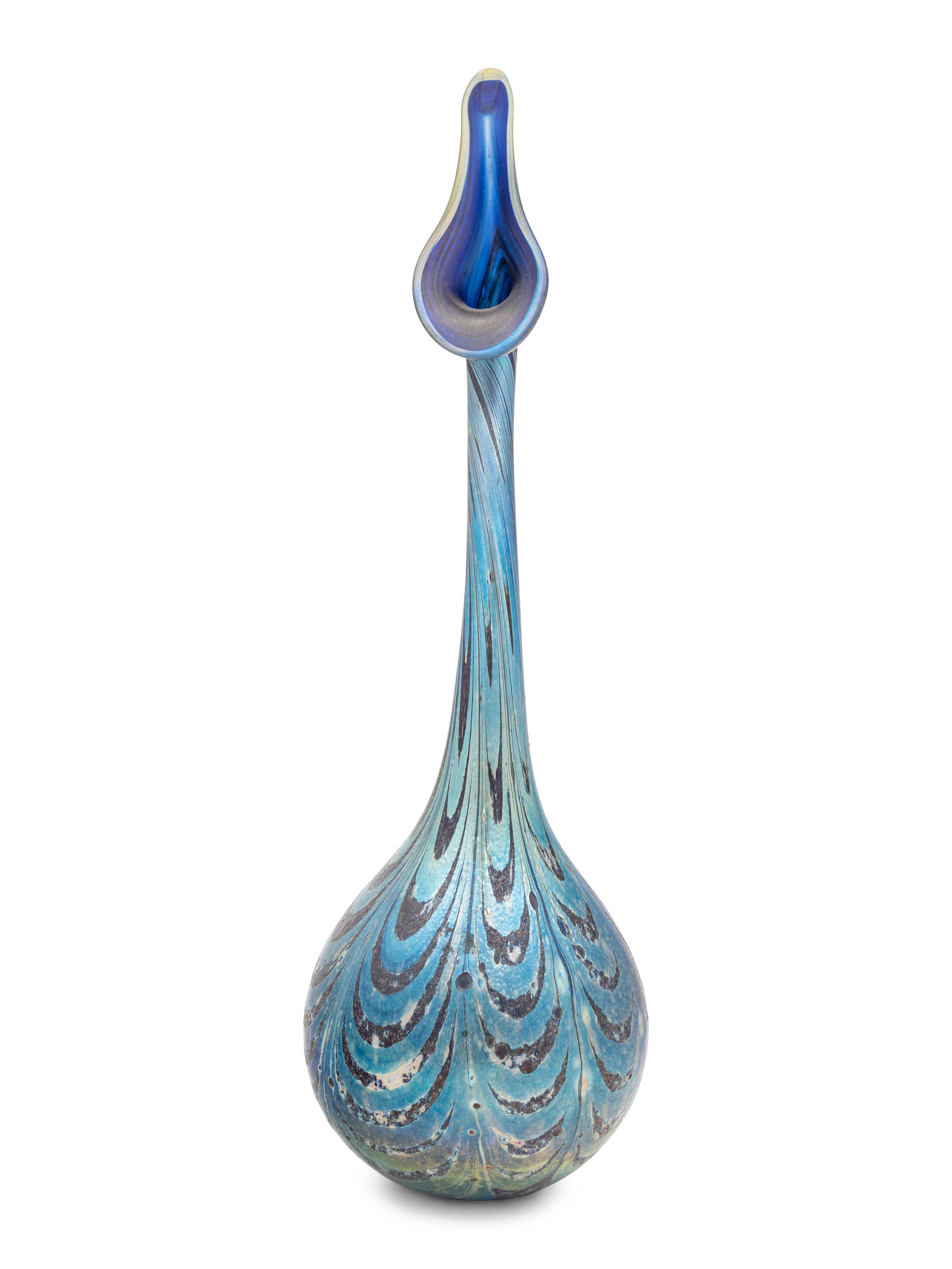 An Iridescent Glass Bud Vase