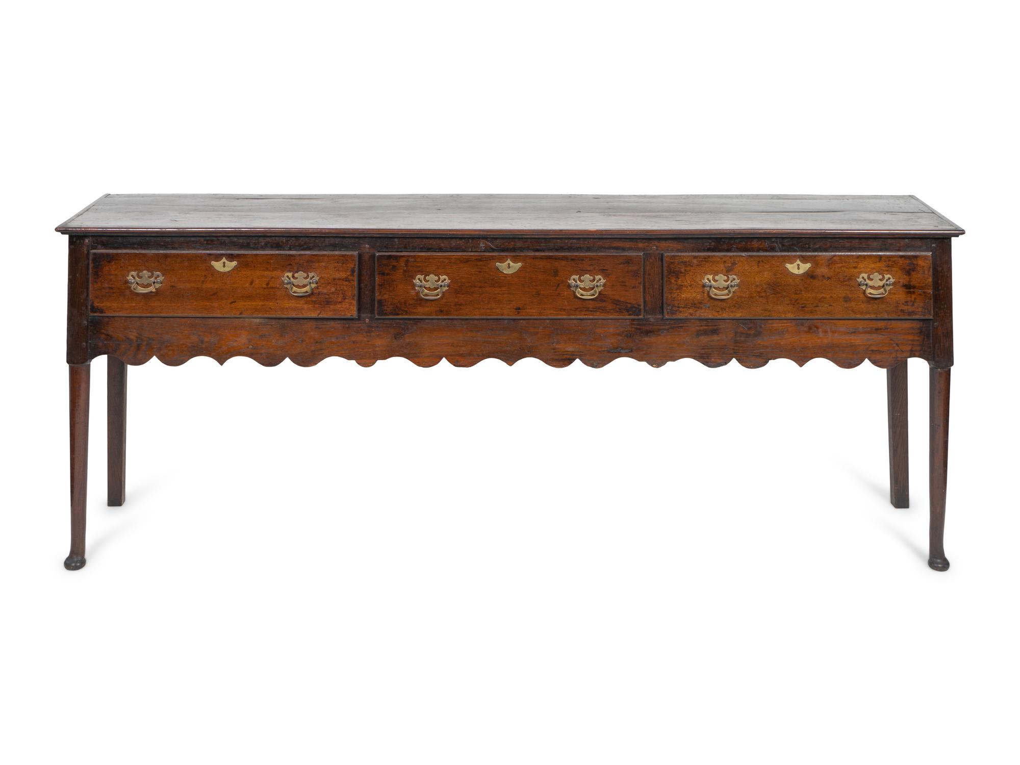 A George III Provincial Oak Dresser Base — 19TH CENTURY