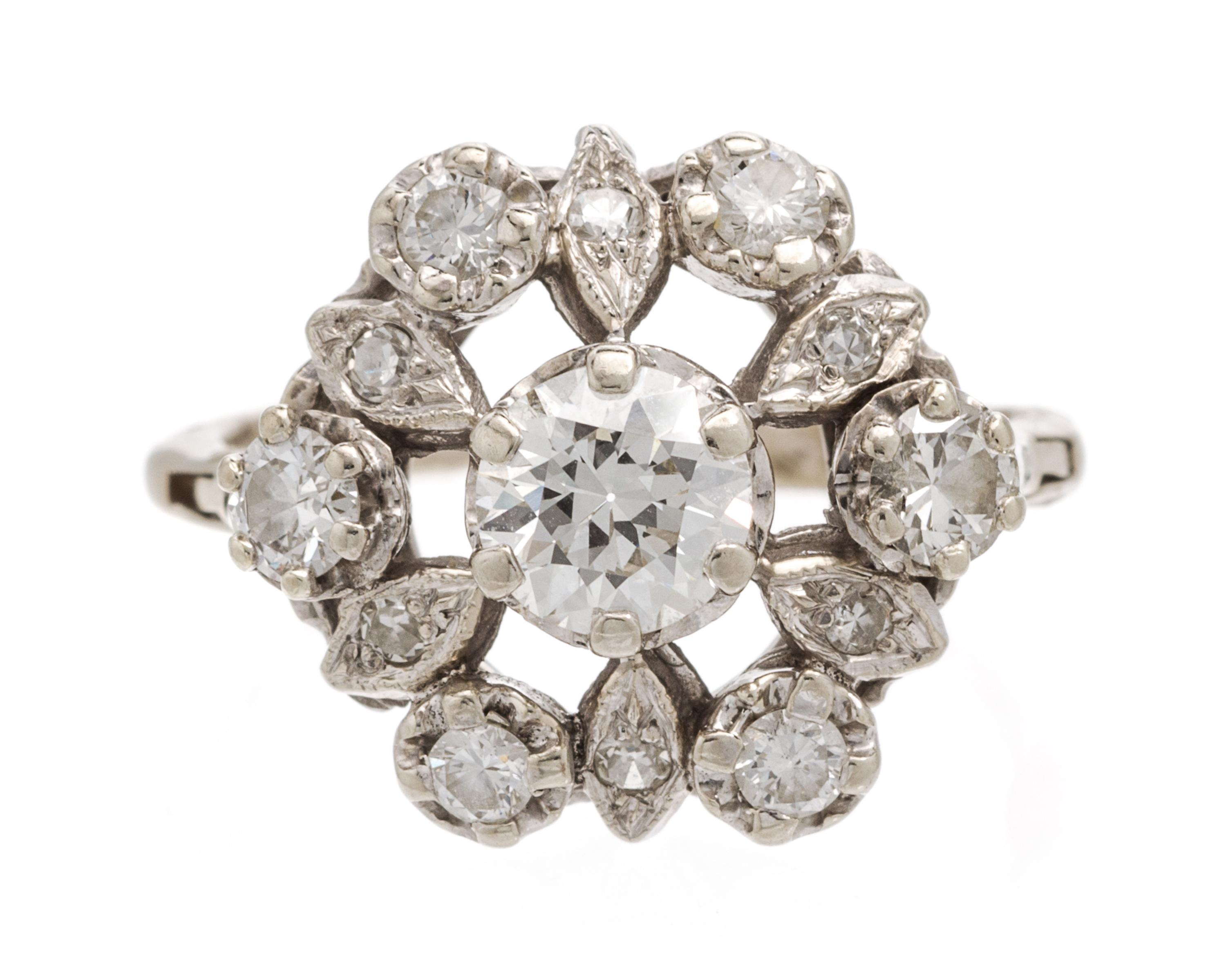 A Vintage White Gold and Diamond Ring, 3.60 dwts.