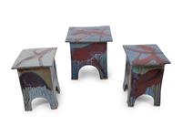 Three Eric O'Leary Stoneware Pottery Tables