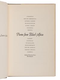 HUGHES, Langston (1901-1967), editor. Poems from Black Africa . Bloomington, IN: Indiana University Press, 1963.