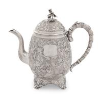 A Chinese Export Silver Teapot
