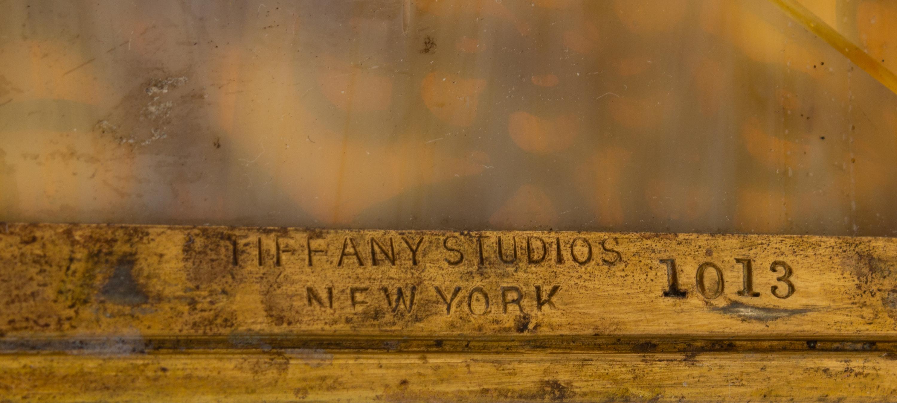A Tiffany Studios Gilt Bronze and Glass Desk Thermometer