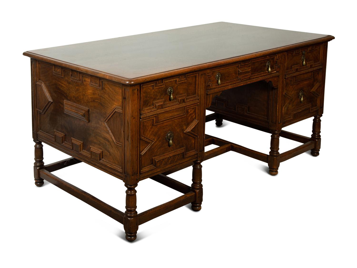 A Charles II Style Oak Desk