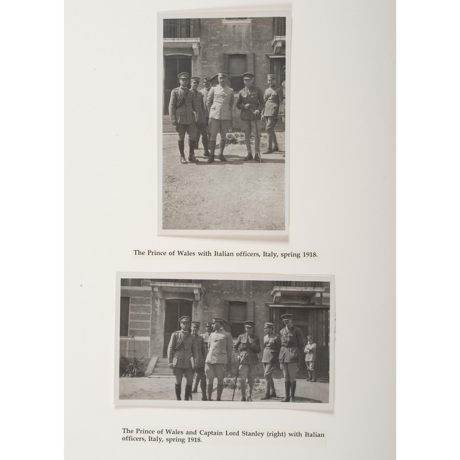 Prince of Wales Tour of Italy, 1918, Collection of 18 Photographs, Plus