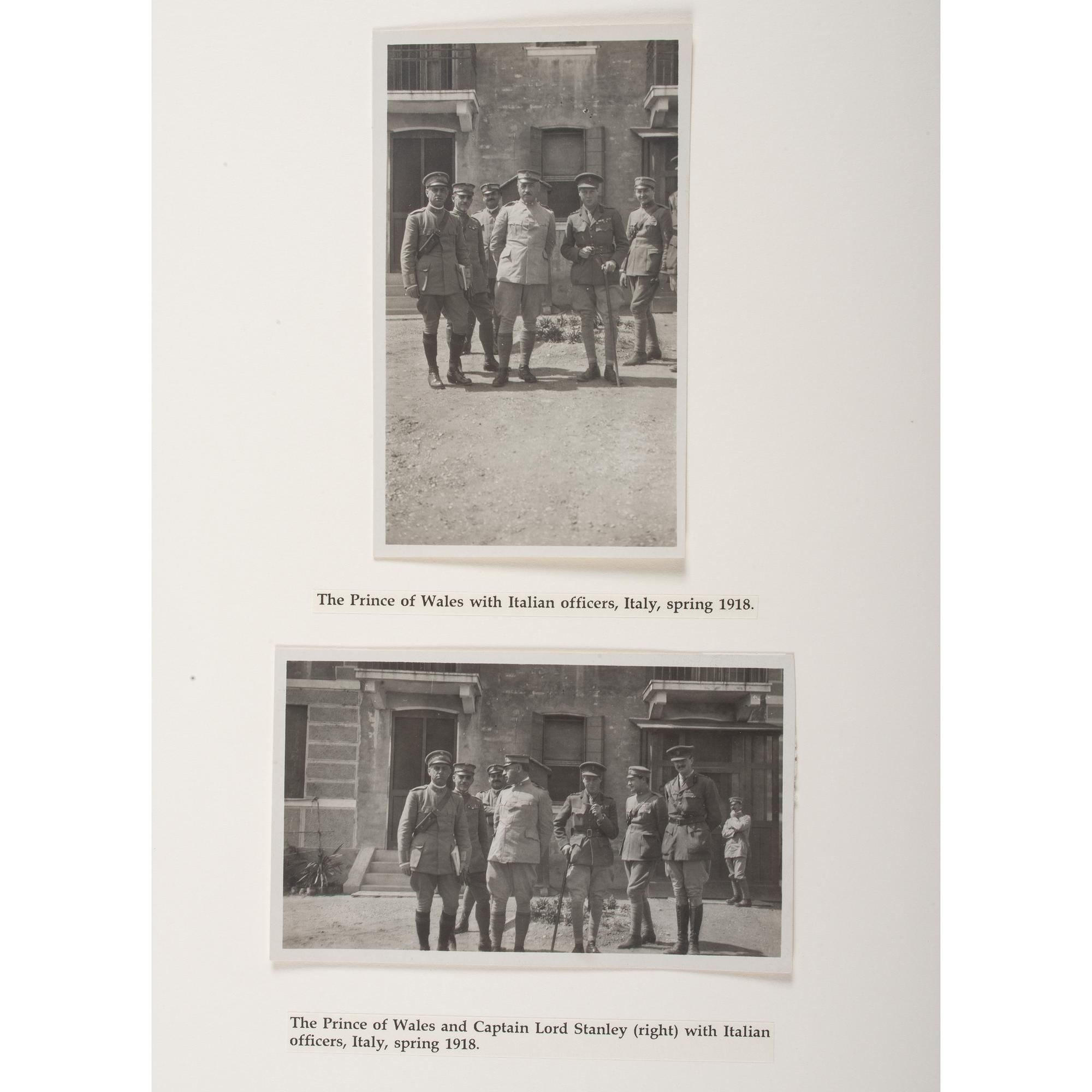 Prince of Wales Tour of Italy, 1918, Collection of 18 Photographs, Plus