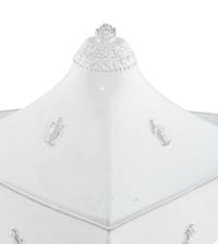 A Continental White-Glazed Faience Tureen