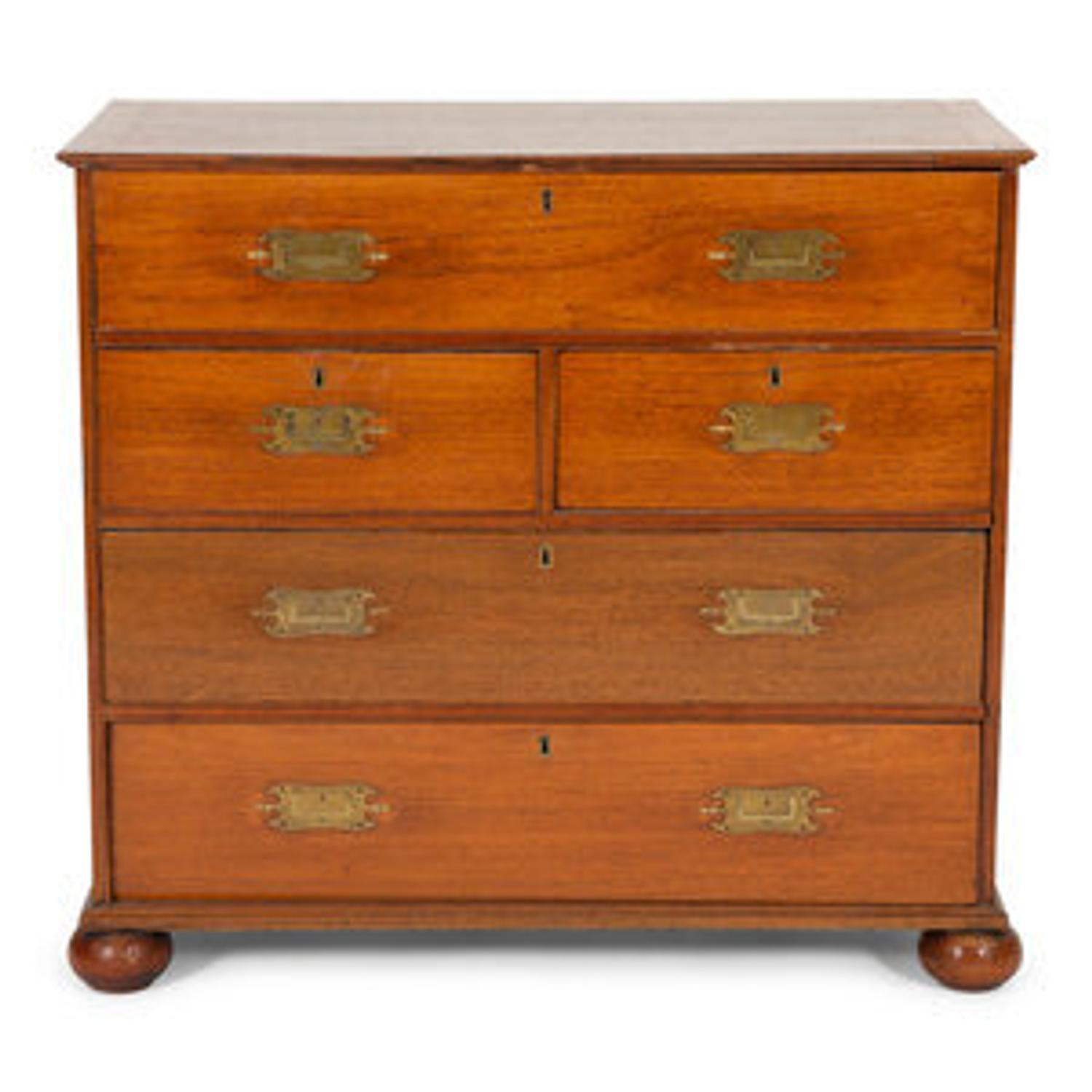 An Anglo-Colonial Hardwood Campaign Style Chest