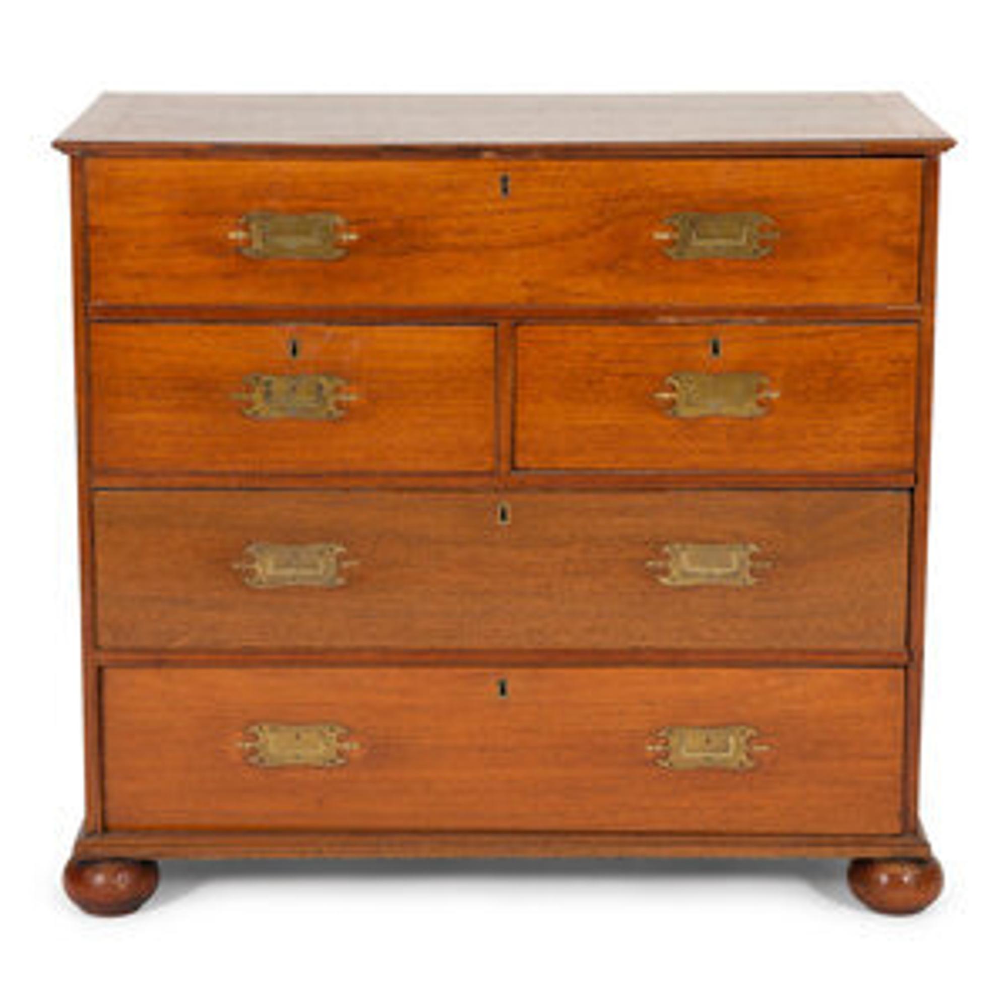 An Anglo-Colonial Hardwood Campaign Style Chest