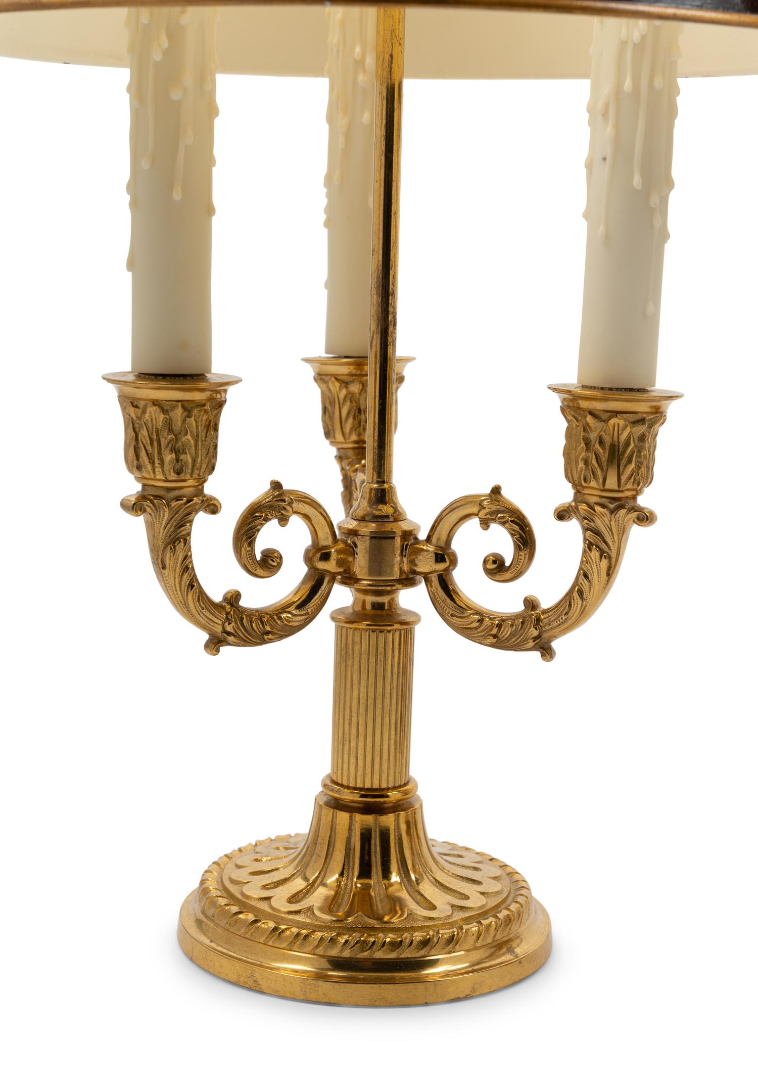 Two Empire Style Brass Bouillotte Lamps