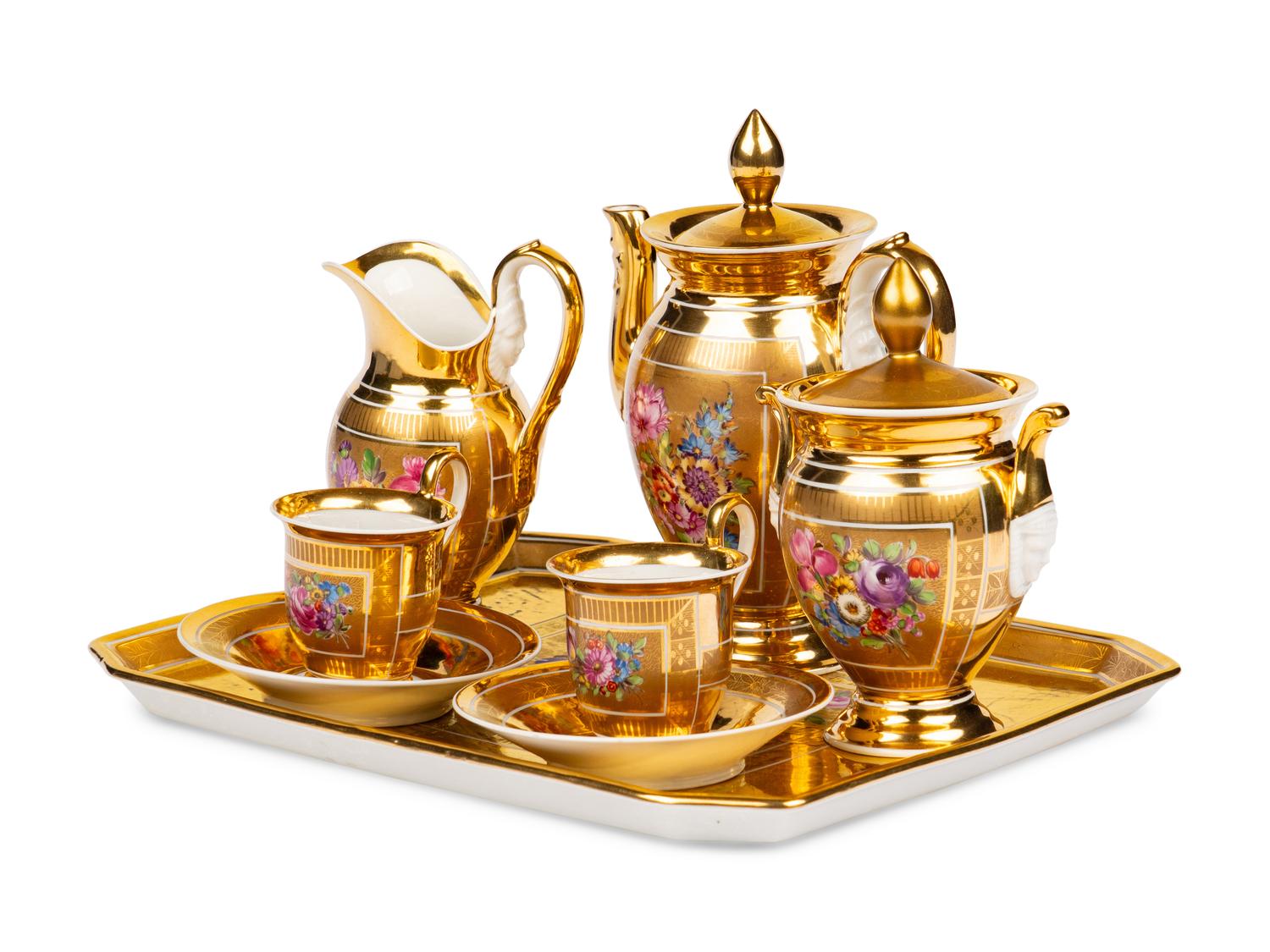 A Dresden Porcelain Coffee Service