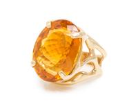 A 14 Karat Yellow Gold and Citrine Ring, 11.05 dwts.